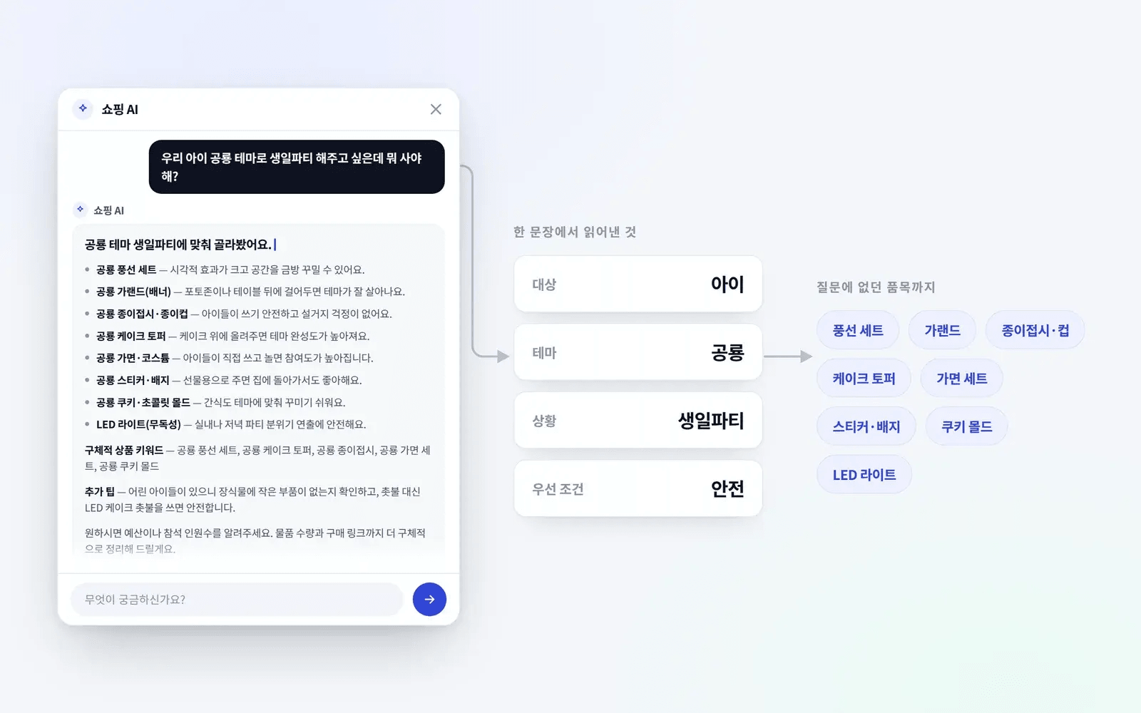 멀티턴 대화로 의도 좁히기 화면